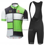 2016 Fahrradbekleidung Castelli Grun und Shwarz Trikot Kurzarm und Tragerhose