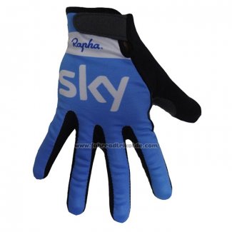 2020 Sky Langfingerhandschuhe Radfahren Blau Wei