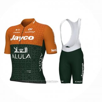 2024 Fahrradbekleidung Jayco AlUla Orange Grun Trikot Kurzarm Und Tragerhose