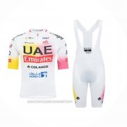 2024 Fahrradbekleidung UAE Rosa Gelb Trikot Kurzarm Und Tragerhose