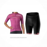 2024 Fahrradbekleidung Frau Giro d'Italia Volett Trikot Kurzarm Und Tragerhose