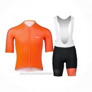 2024 Fahrradbekleidung POC Orange Trikot Kurzarm Und Tragerhose