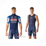 2024 Fahrradbekleidung Deceuninck Quick Step Dunkel Blau Trikot Kurzarm Und Tragerhose