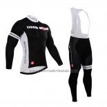 2015 Fahrradbekleidung Castelli Tief Shwarz Trikot Langarm und Tragerhose