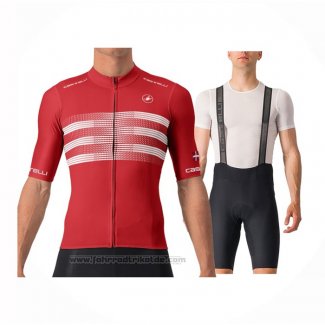 2024 Fahrradbekleidung Castelli Rot Blanco Trikot Kurzarm Und Tragerhose