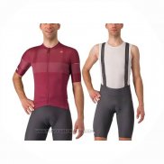 2024 Fahrradbekleidung Giro d'Italia Fuchsie Trikot Kurzarm Und Tragerhose