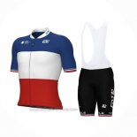 2024 Fahrradbekleidung Groupama-FDJ Rot Wei Blau Trikot Kurzarm Und Tragerhose