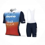 2024 Fahrradbekleidung Jayco AlUla Blau Orange Trikot Kurzarm Und Tragerhose