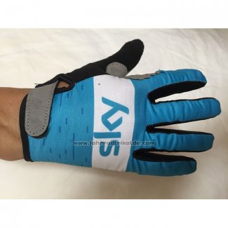 2020 Sky Langfingerhandschuhe Radfahren Blau