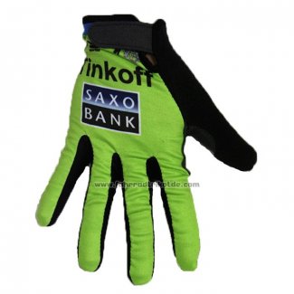 2020 Tinkoff Saxo Bank Langfingerhandschuhe Radfahren Grun Shwarz