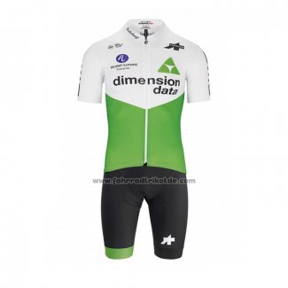 2019 Fahrradbekleidung Dimension Data Grun Wei Trikot Kurzarm und Tragerhose