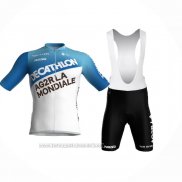 2024 Fahrradbekleidung Ag2r La Mondiale Wei Blau Trikot Kurzarm Und Tragerhose