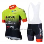 2020 Fahrradbekleidung Biesse Carrera Grun Shwarz Trikot Kurzarm und Tragerhose