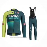 2024 Fahrradbekleidung Bora-Hansgrone Tief Grun Trikot Langarm Und Tragerhose