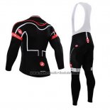 2015 Fahrradbekleidung Castelli Shwarz Trikot Langarm und Tragerhose