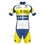 2022 Fahrradbekleidung Sport Vlaanderen-Baloise Blau Gelb Trikot Kurzarm und Tragerhose 2022 Fahrradbekleidung Sport Vlaanderen-Baloise Blau Gelb Trikot Kurzarm und Tragerhose