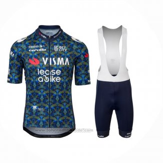 2024 Fahrradbekleidung Jumbo Visma Blau Trikot Kurzarm Und Tragerhose