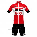 2022 Fahrradbekleidung Lotto Soudal Rot Trikot Kurzarm und Tragerhose 2022 Fahrradbekleidung Lotto Soudal Rot Trikot Kurzarm und Tragerhose