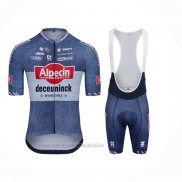 2024 Fahrradbekleidung Alpecin Deceuninck Blau Trikot Kurzarm Und Tragerhose