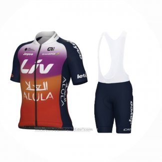 2024 Fahrradbekleidung Jayco AlUla Rosa Orange Trikot Kurzarm Und Tragerhose