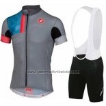 2016 Fahrradbekleidung Castelli Grau Trikot Kurzarm und Tragerhose